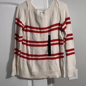 Banana Republic Cream Sweater with Orange Stripes